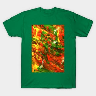 Earth Patterns - Sunset Stream in Canberra Abstract Acrylic Painting T-Shirt